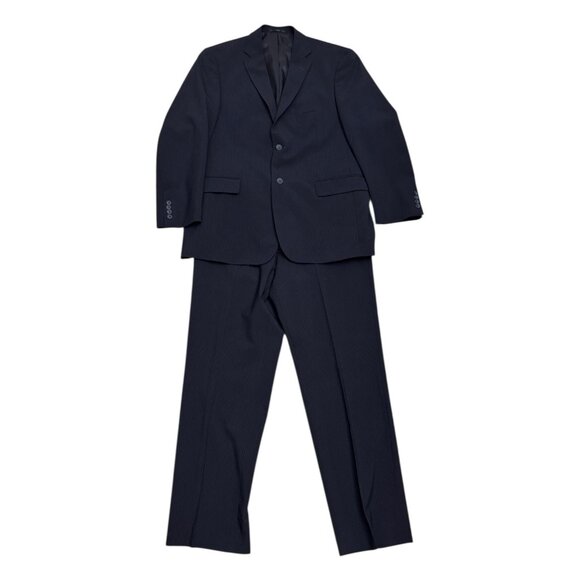 BELLISSIMO Pinstripe Luxury Designer Business Formal Blazer & Jacket Suit 42R - Picture 2 of 11